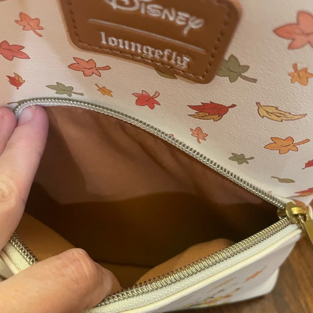 Loungefly Cream and Brown Disney Mini Backpack Mickey Minnie and friends - Picture 4 of 10